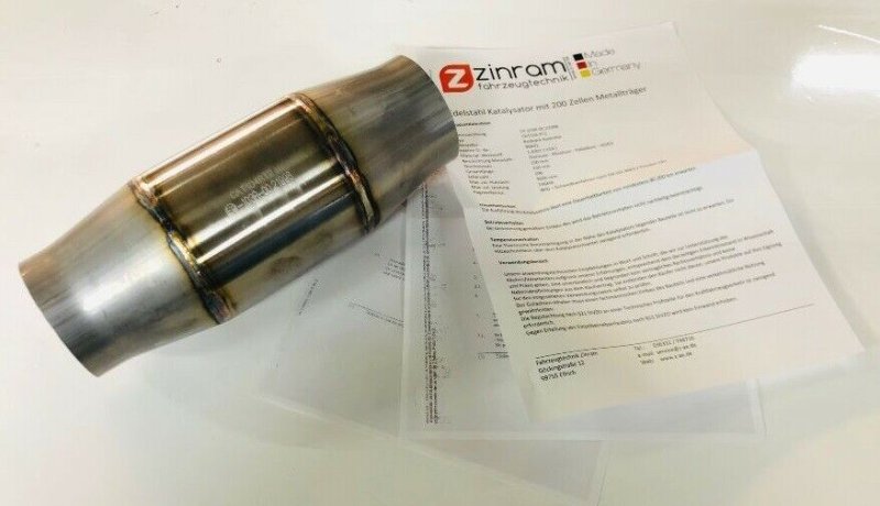 Zinram 200 Zellen CPSI Katalysator mit E-Prüfzeichen - E/A 76,1mm